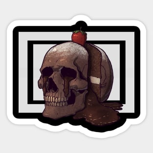 Chocolate Lava Cake Skull Sticker